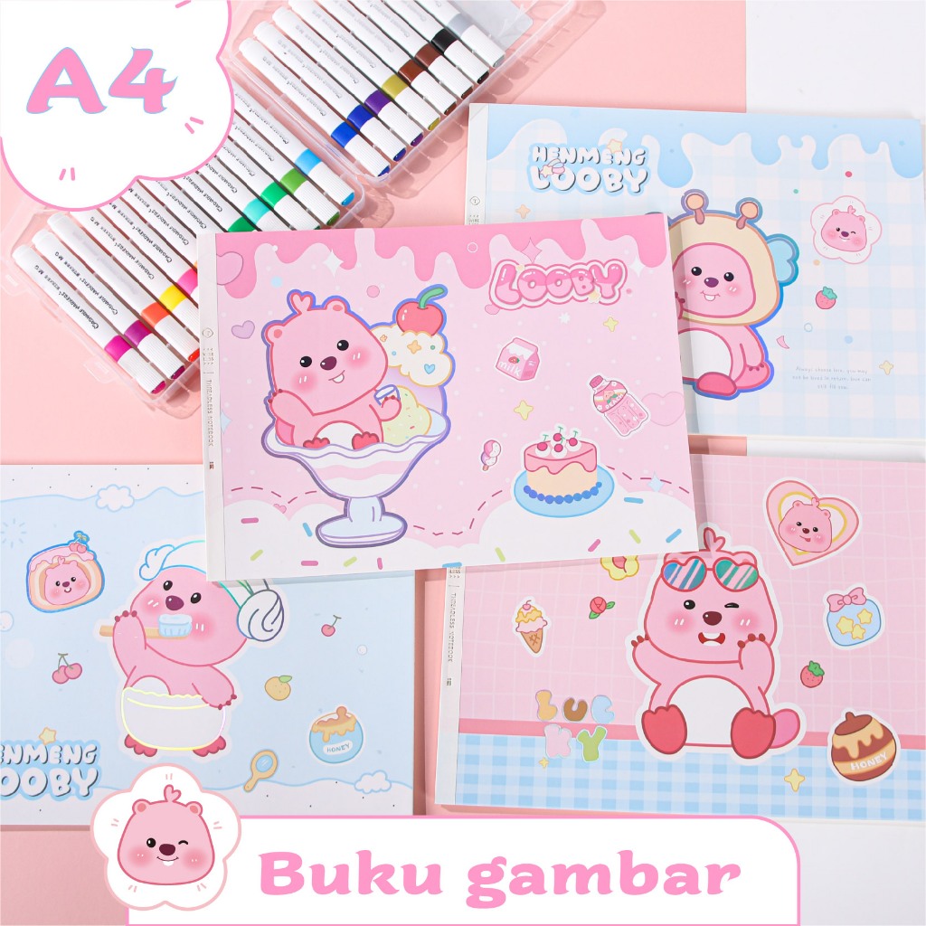 

[Hanya siswa] Kartun Loopy Anime Lukisan Buku A4 Buku Sketsa 27 100g Kertas Kertas Kertas Kelas Rumah Pekerjaan Rumah Buku