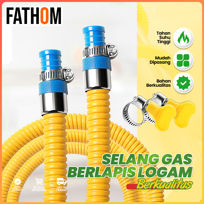 Selang logam gas rumah tangga menebal tahan ledakan gas cair gas alam pipa lapis baja khusus aksesor