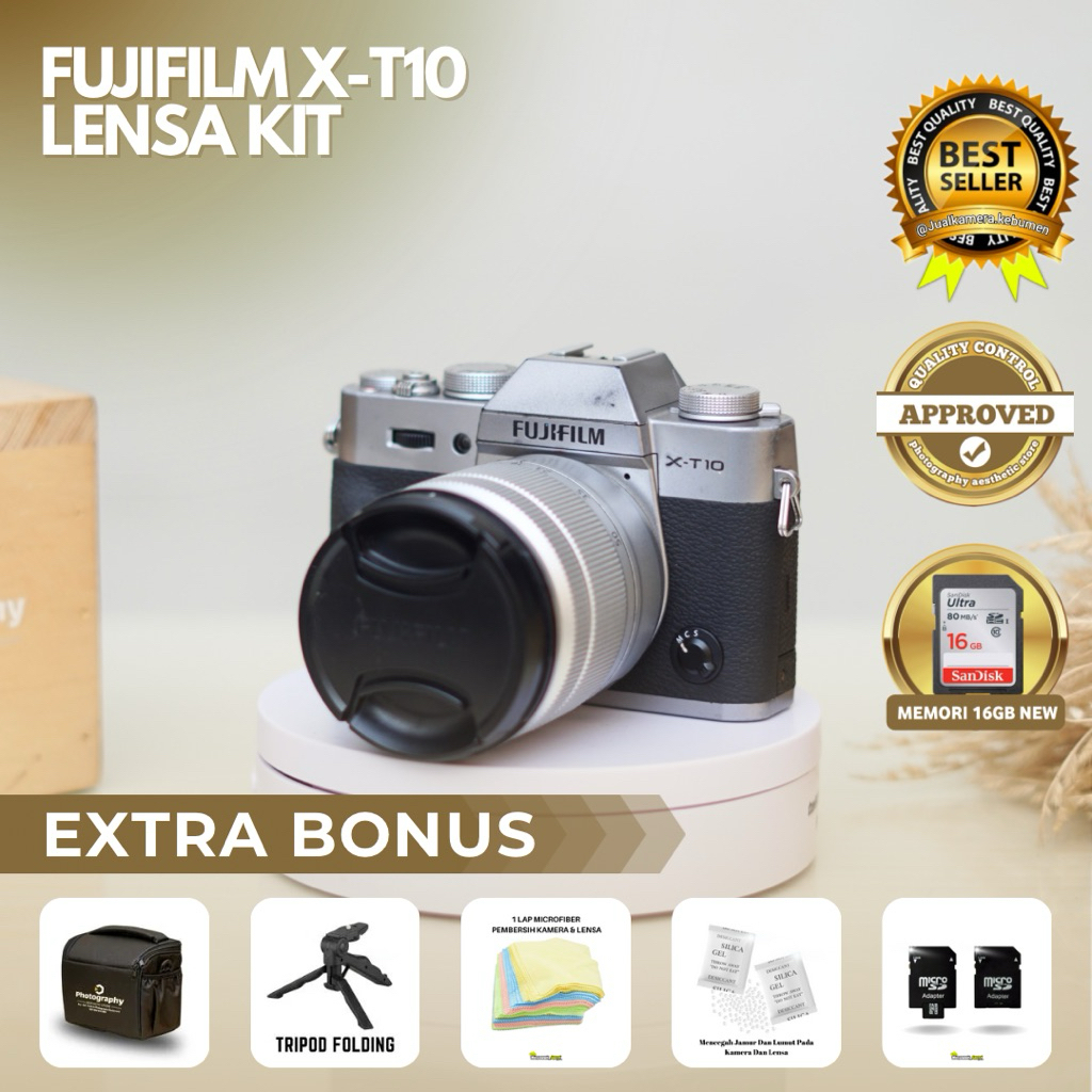 KAMERA MIRRORLESS FUJIFILM XT10 SILVER MULUS NORMAL SIAP PAKAI