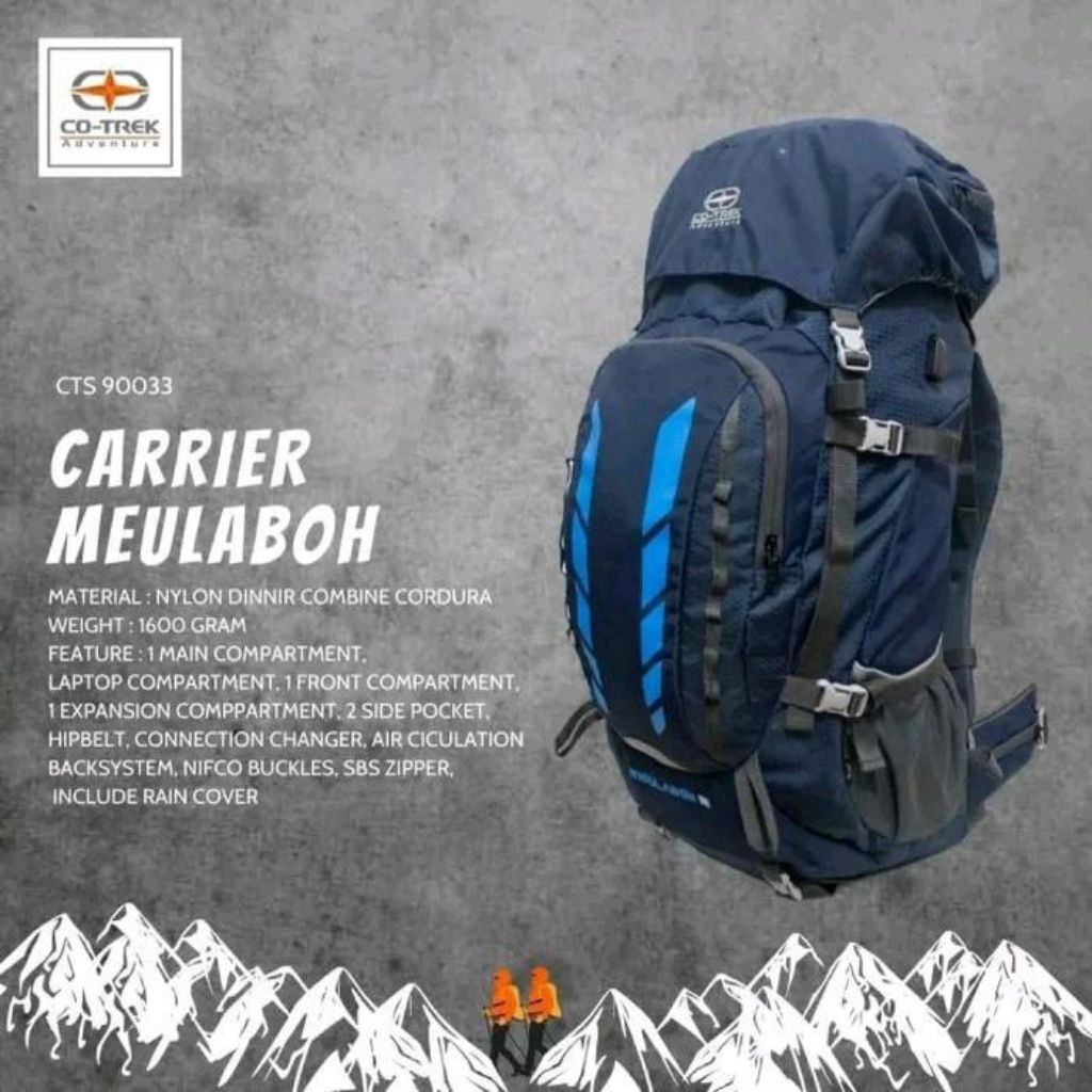 Tas Gunung / Carrier Co-Trek Meulaboh 55L include cover bag Original Terlaris