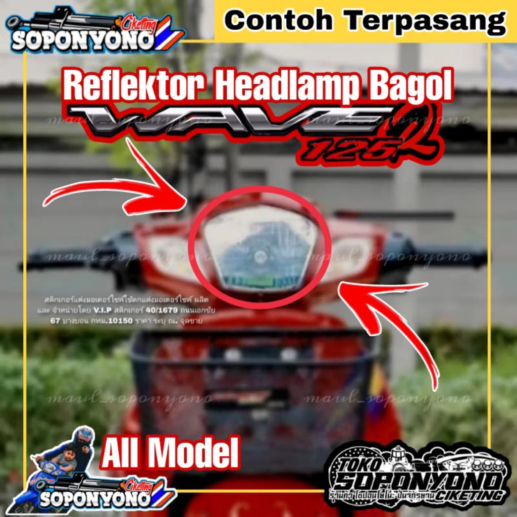 +✅𝗧𝗘𝗥𝗠𝗨𝗥𝗔𝗛 | REFLEKTOR HEADLAMP BAGOL MODEL SMOKE BLUE BY CSI HMA ORIGINAL THAILAND FOR WAVE 125 KAR