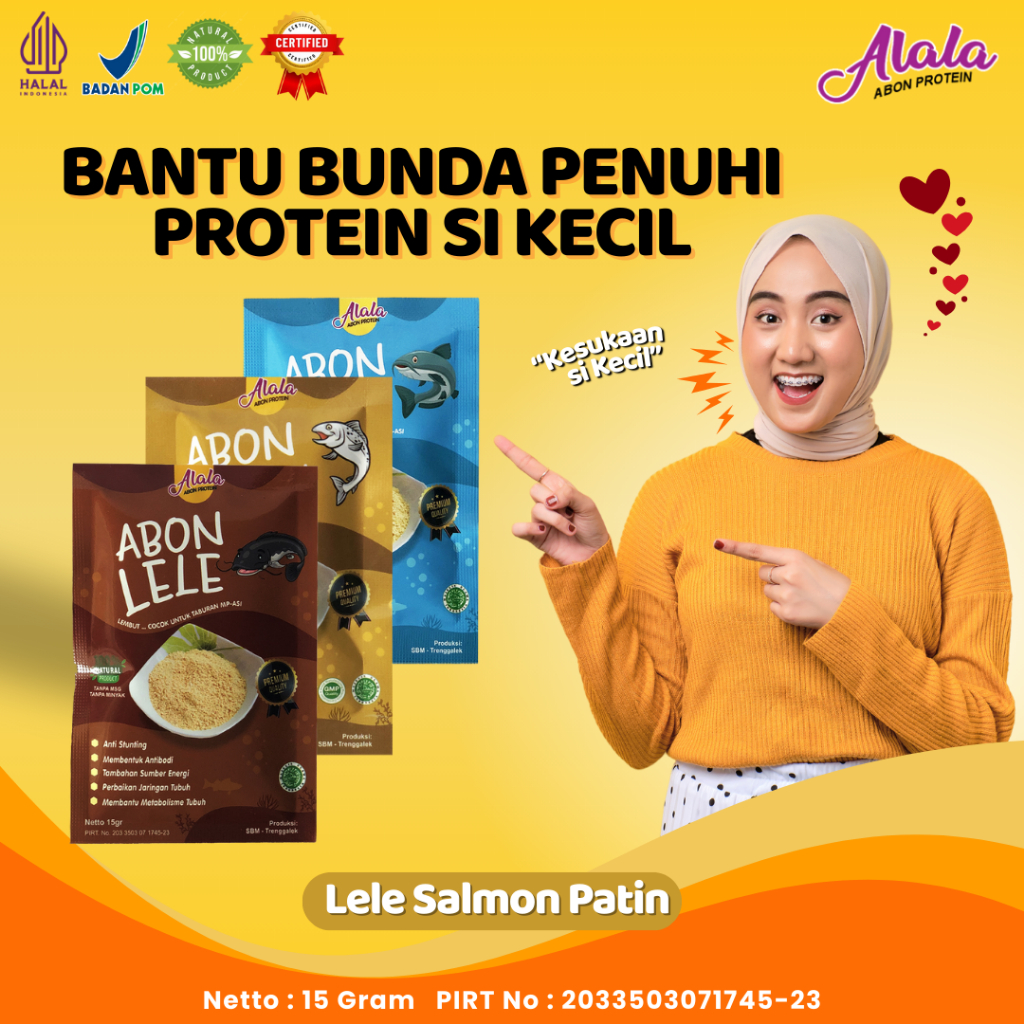 Alala Abon Asli MPASI Bayi & Anak No MSG - Abon BB Booster Anti GTM - Varian Salmon Patin Lele