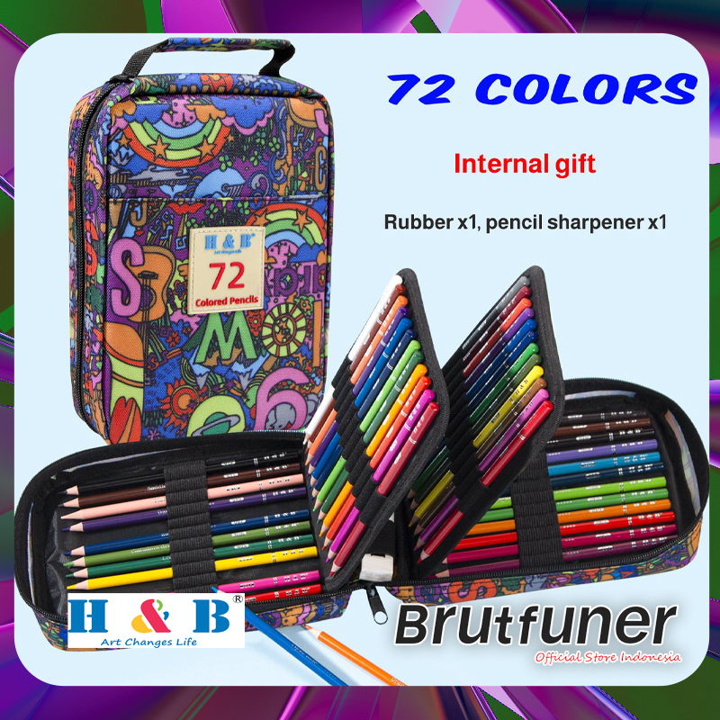 

Brutfuner X H & B Pensil Warna 72 Set Dengan Tas Oily Pencils Zipper Bag