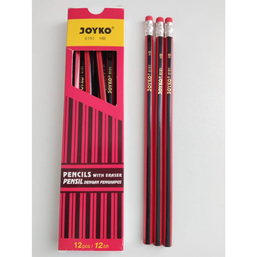 

Pensil JOYKO 6151 MERAH HB Dengan Penghapus Kayu Asli Berkualitas