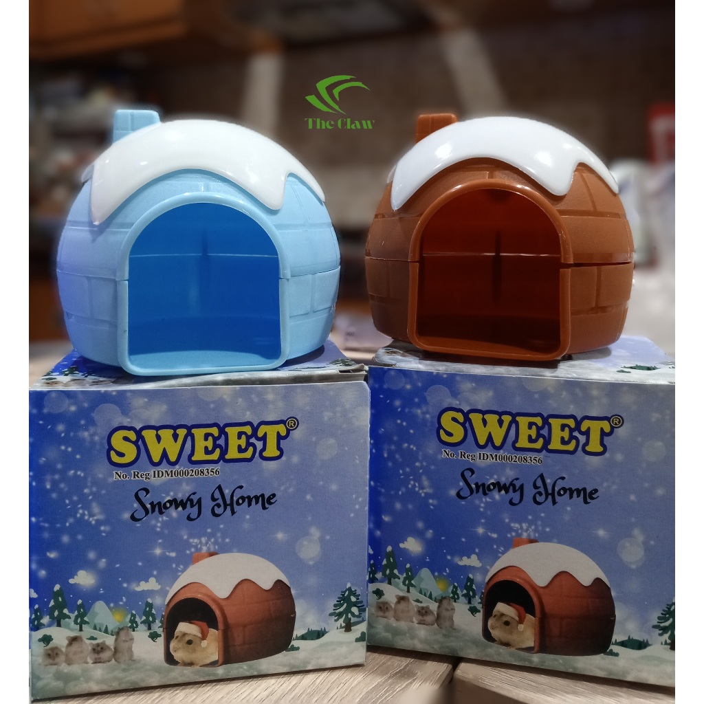 (The Bools) SWEET HAMSTER SNOWY HOME RUMAH HAMSTER DENGAN HIASAN ATAP SALJU