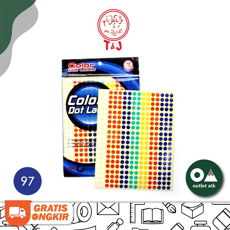 

TJ Label Color Dot 97 Tom & Jerry Full Color / Stiker Bulat Warna