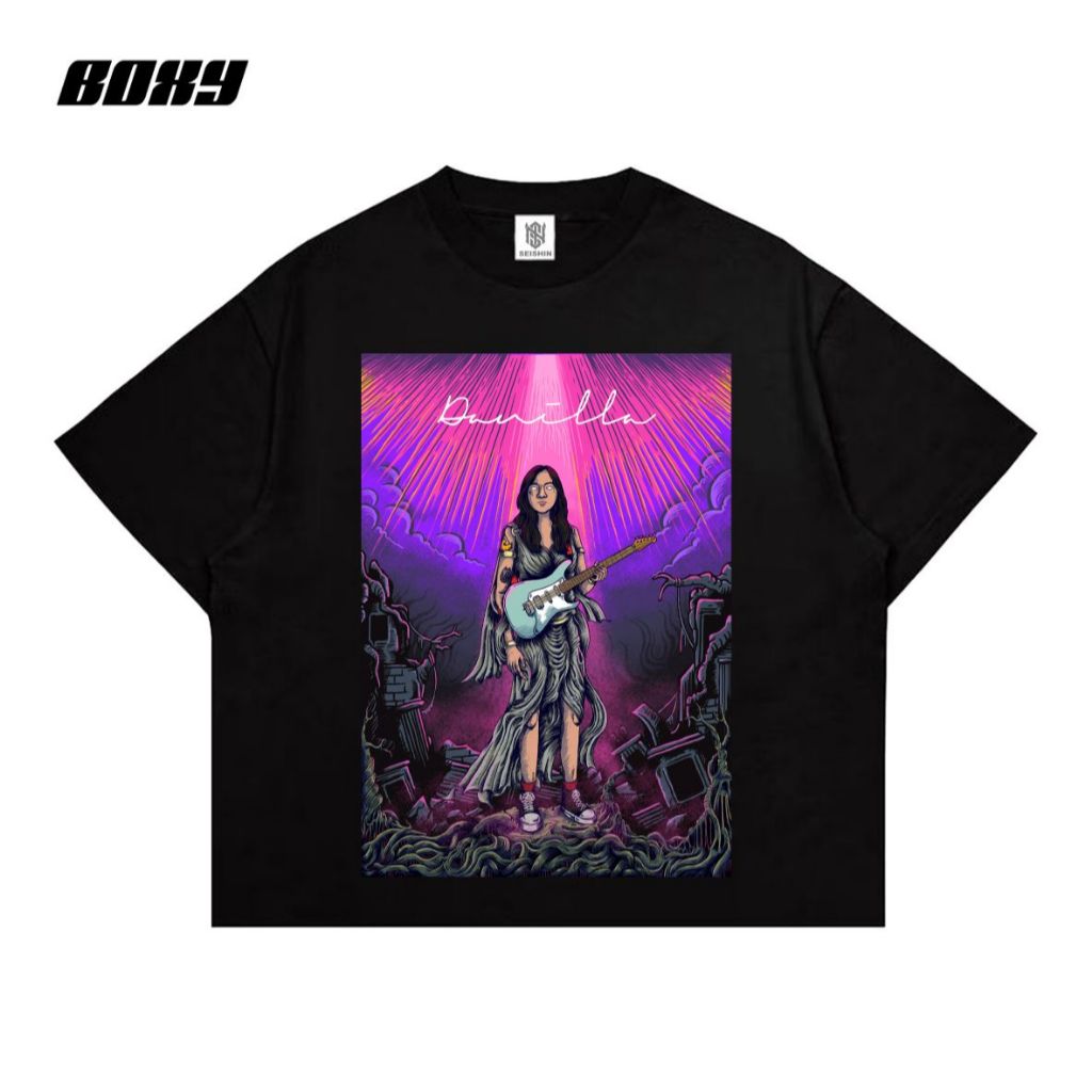 Seishin Kaos Boxy Danilla Ryadi gitar Tshirt musik Oversize fit Short Sleve unisex