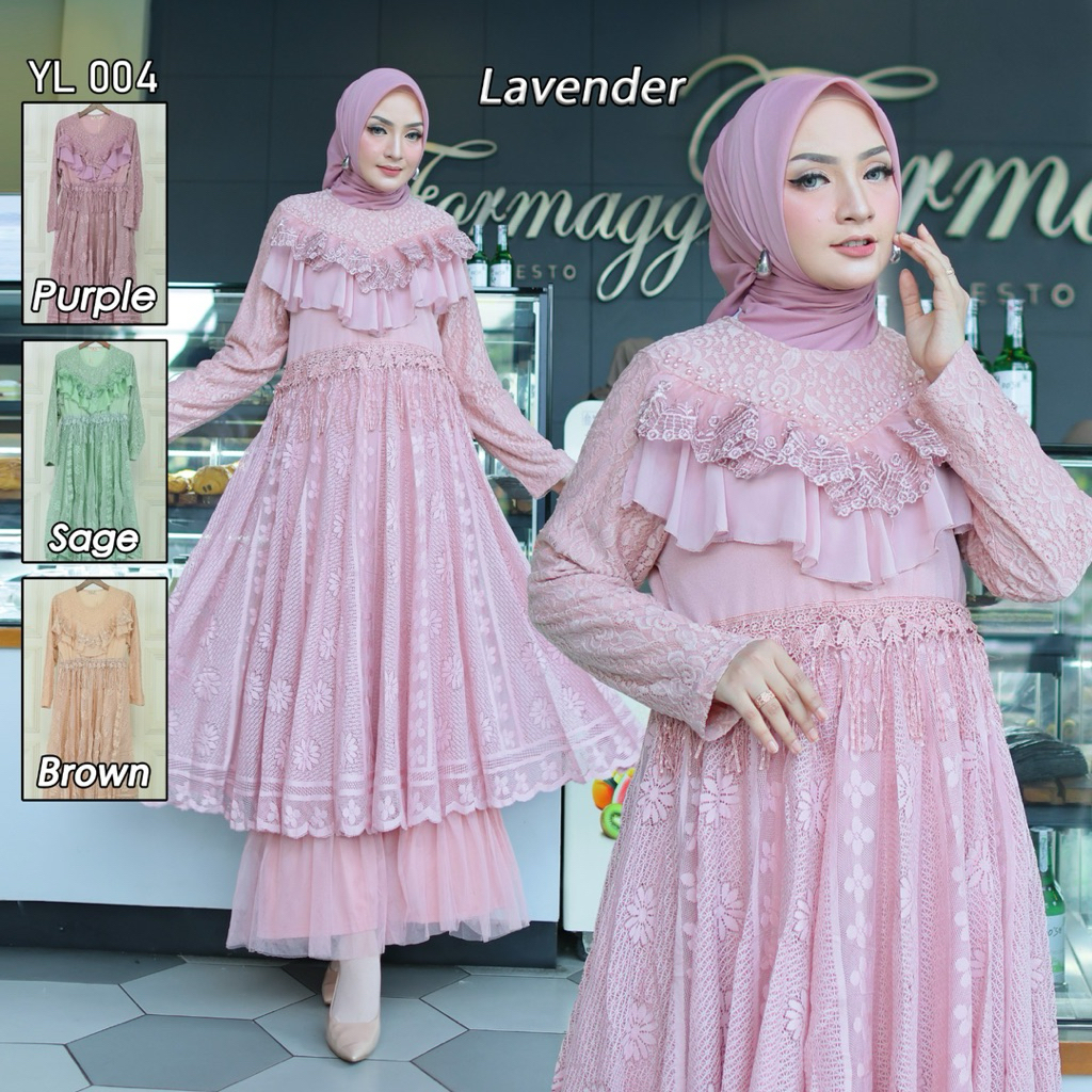 YL004 Gamis full brokat