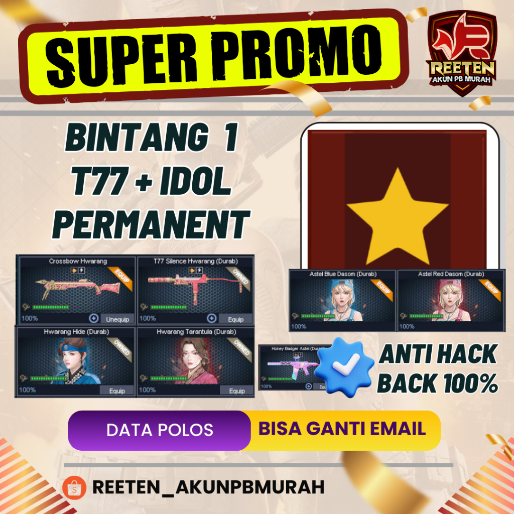 READY CHAR POINT BLANK BINTANG 1 IDOL+ T77 PERMANENT (B1) / CHAR PB MURAH