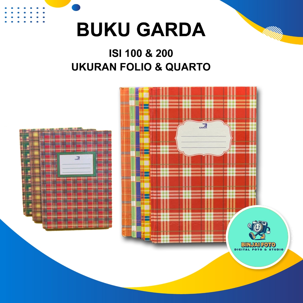 

Buku Garda Folio & Quarto – Isi 100 & 200 Lembar, Kertas Tebal, Tahan Lama, Cocok untuk Sekolah, Kantor, Catatan Kuliah, Tugas, Laporan, dan Harian – Buku Tulis Bergaris Sampul Kotak Klasik Elegan