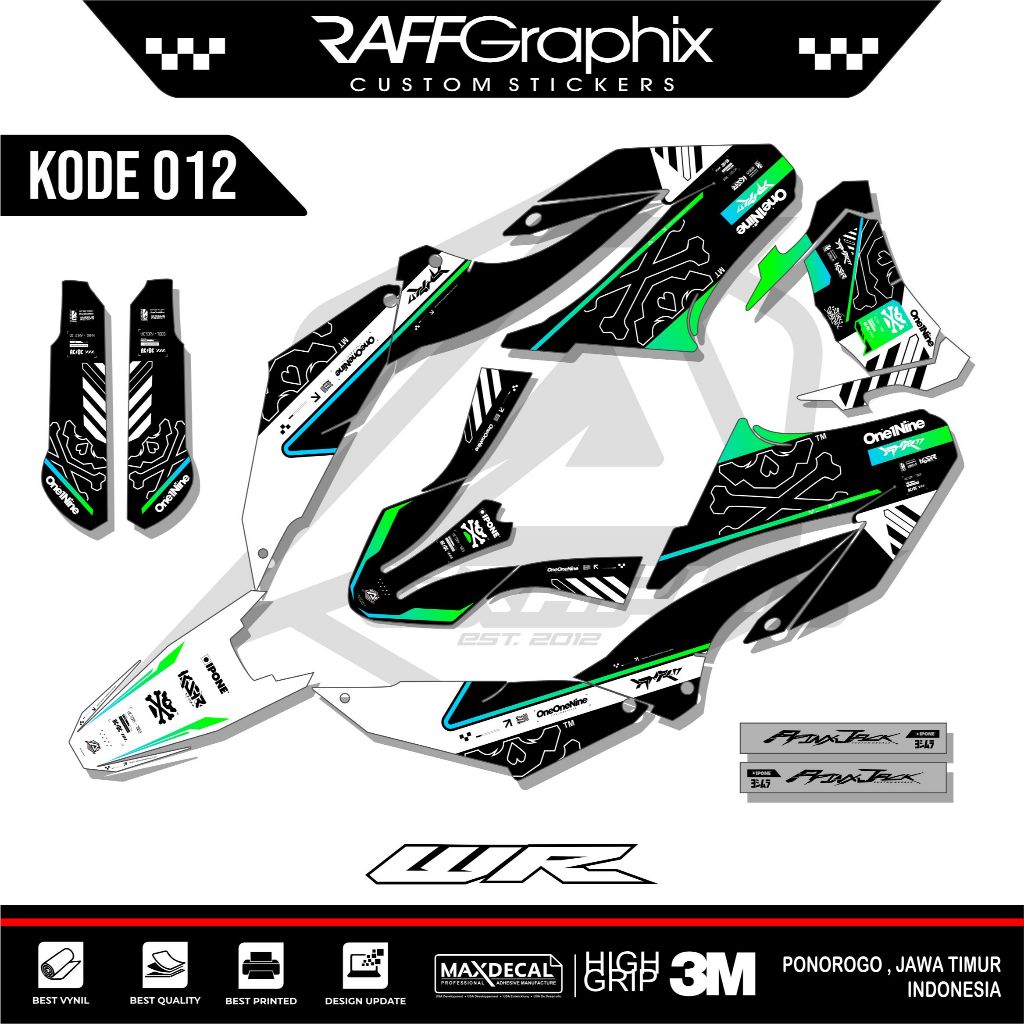 DECAL STICKER WR 155  FULL BODY KODE 012/ DECAL KEREN WR 155 SUPERMOTO