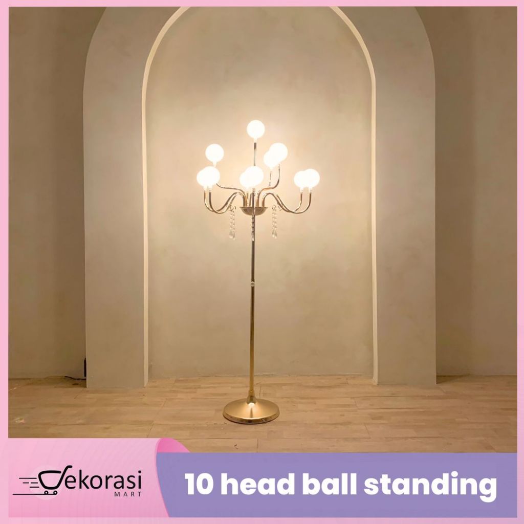 10 Head Ball standing/Lampu Dekorasi / Dekorasi Pelaminan/LAMPU STANDING/LAMPU DEKORASI PERNIKAHAN/D