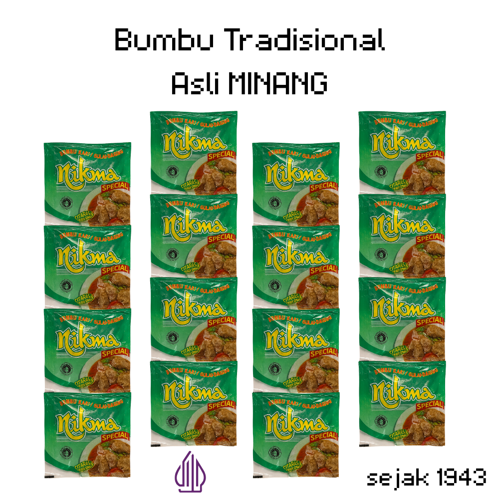 

NIKMA Bumbu Gulai Padang 12 Sachet Tanpa MSG Higienis Halal Rasa Minang Otentik