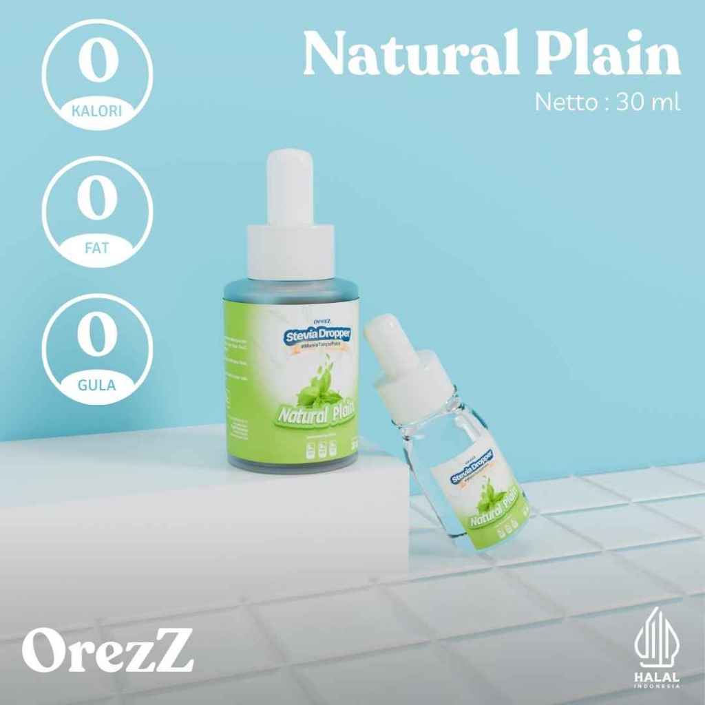 

OREZZ Stevia Dropper TETES SUGAR FREE Nol Kalori 100% Natural Sweetener 30 ml & 10 ml Tetes Pemanis Alami DIET KETO