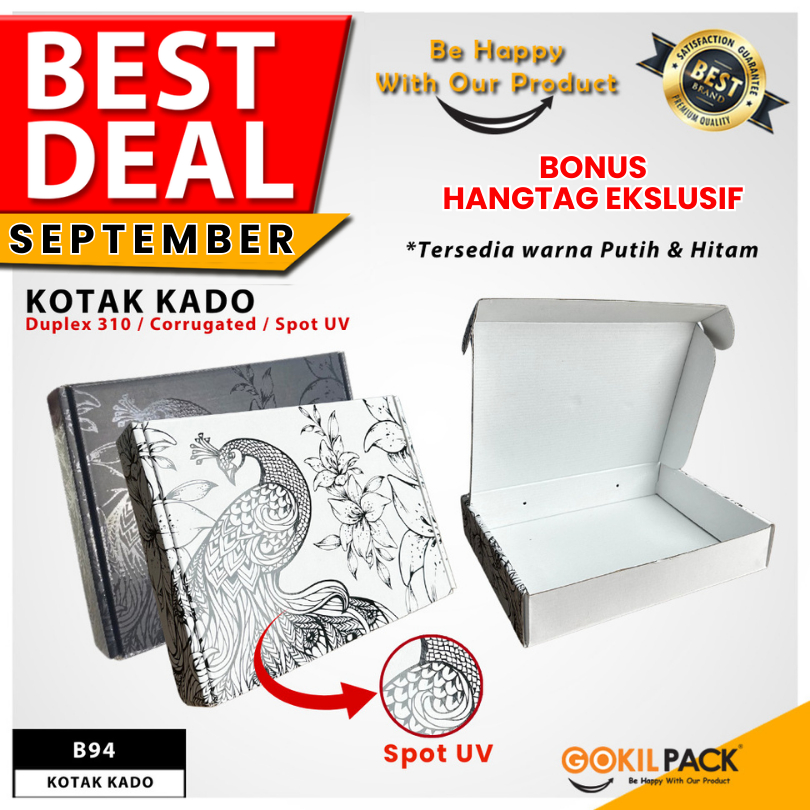 

Box Kado - Dus Hampers - Kotak Hadiah - Premium Spot UV Hitam - Gift - B94