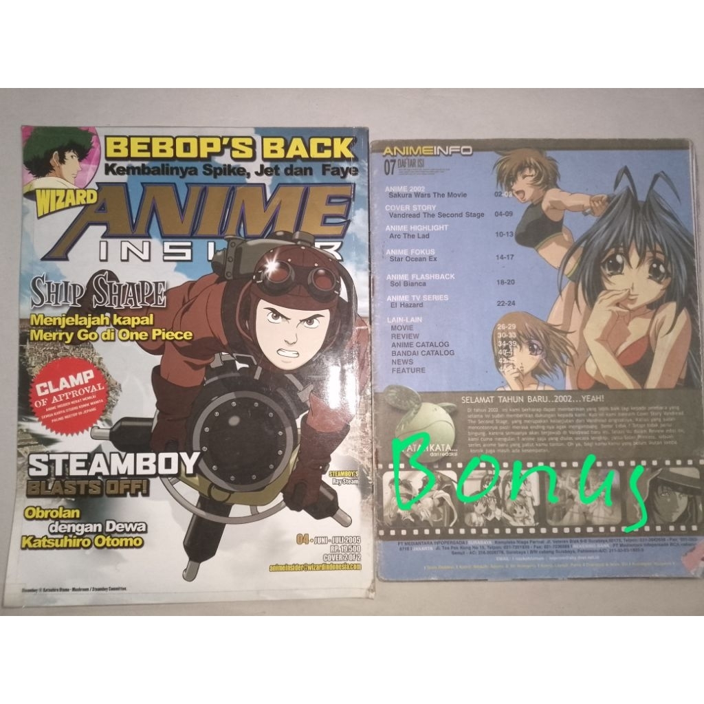 Majalah Wizard Anime Insider edisi 4 dapat 2 (Bekas)