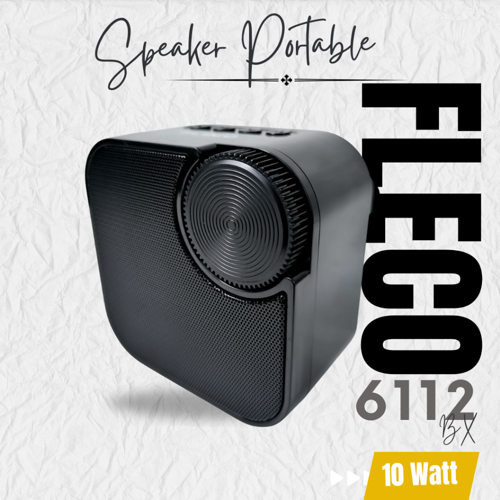 Speaker Poertable Bluetooth WIreless FLECO F-6112 BX BASS FM RADIO USB