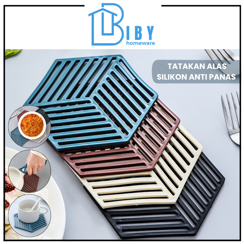 BIBY Tatakan Alas Gelas Piring Panci Silikon Anti Panas Meja Makan / Alas Tatakan Mangkok Karet Unit