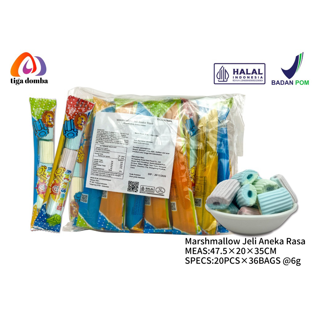 

Marshmallow Jeli Aneka Rasa – Lembut, Manis & Segar! Isi 20 Pcs / Bks