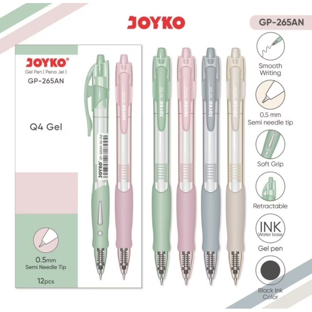 

JOYKO Pulpen Gel 1 Pcs GP-265AN Q4 Gel 0.5mm (WAJIB LIHAT DESKRIPSI)