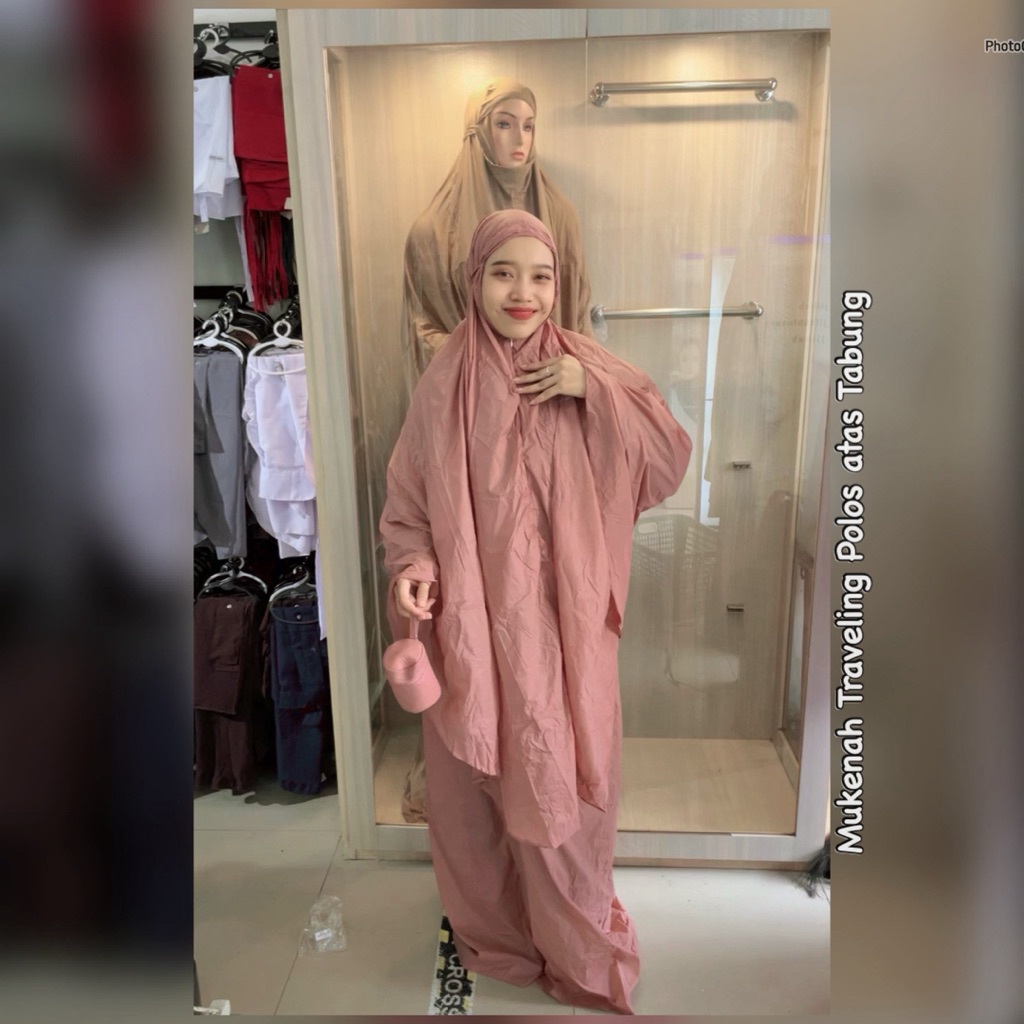 Mukenah Traveling Polos Tas Tabung