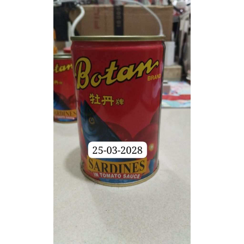 

Ikan Sarden Kaleng, Sarden Botan Import Malaysia Halal 425gr dan 155gr