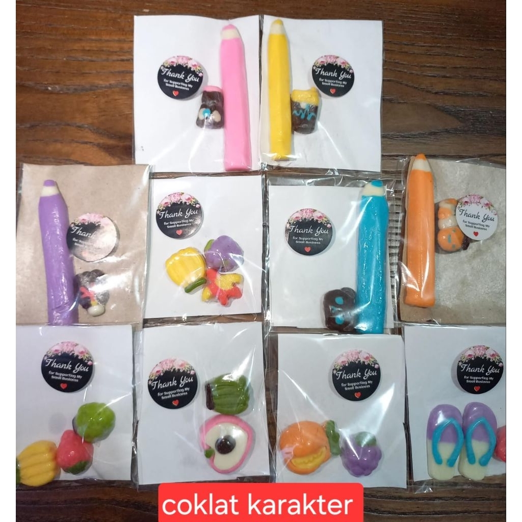 

coklat karakter per 10 pcs (bks), model random