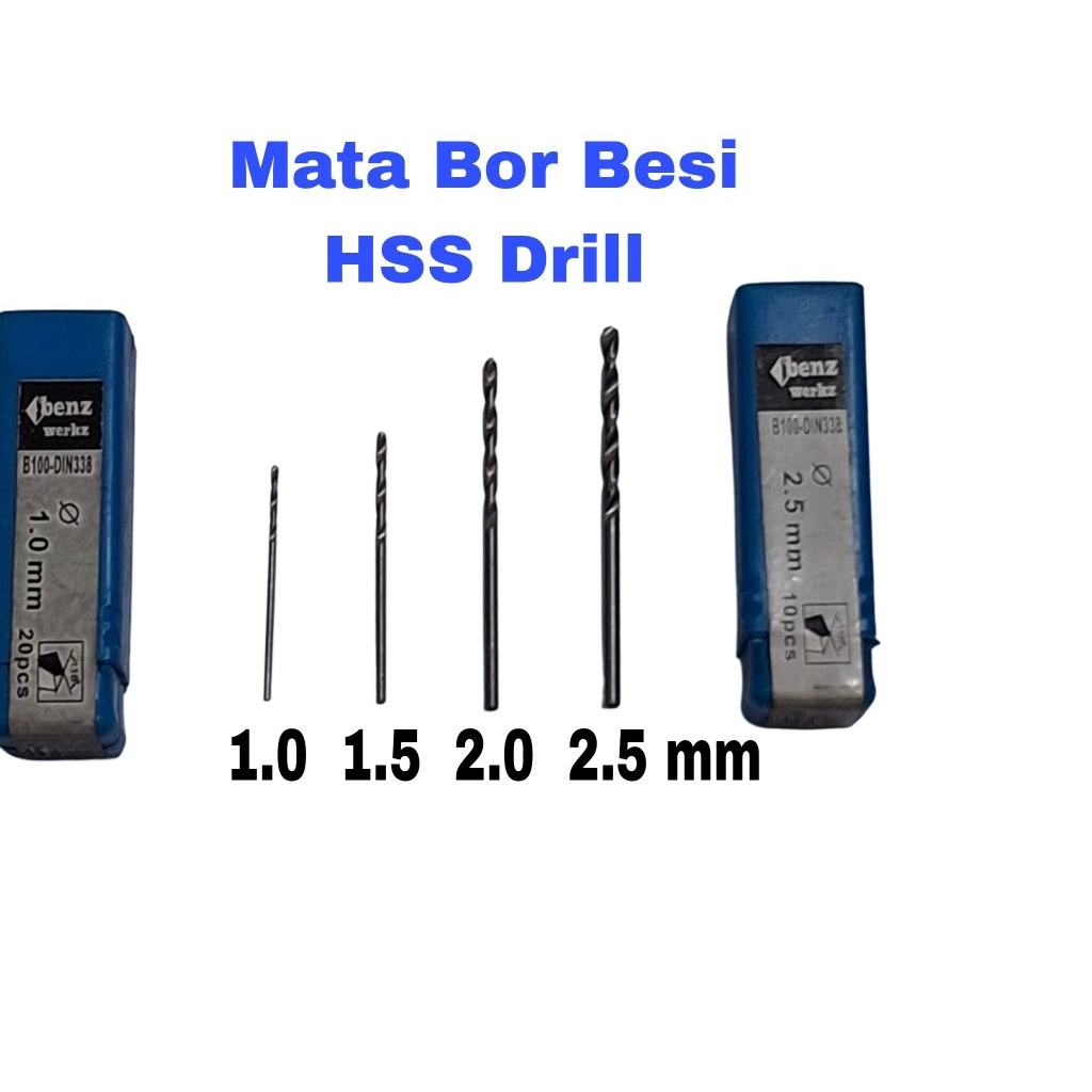 Mata Bor Besi HSS Drill 1.0 1.5 2.0 2.5 mm Benz Werk