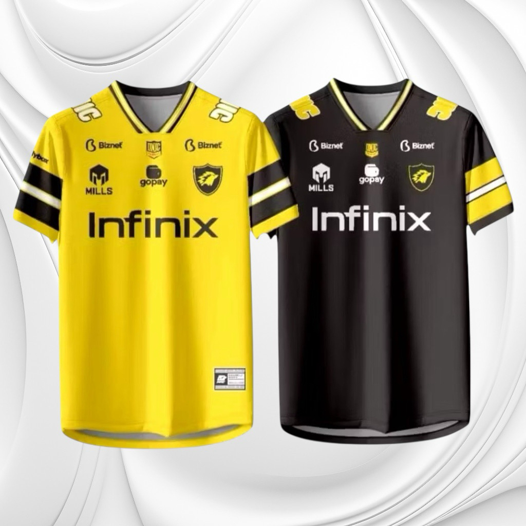 baju gaming jersey esport onic 2025 yellow and black gratis costum nama