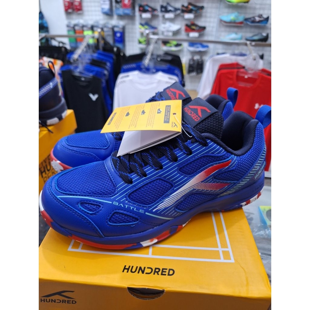 SEPATU BADMINTON HUNDRED BATLLE ORIGINAL / SEPATU BULU TANGIS HUNDRED / SEPATU HUNDRED