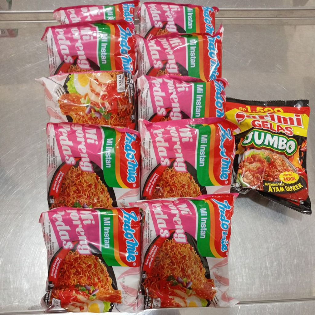 

(C2) Combo Hemat Indomie Goreng Pedas 10pcs & Sarimi Gelas