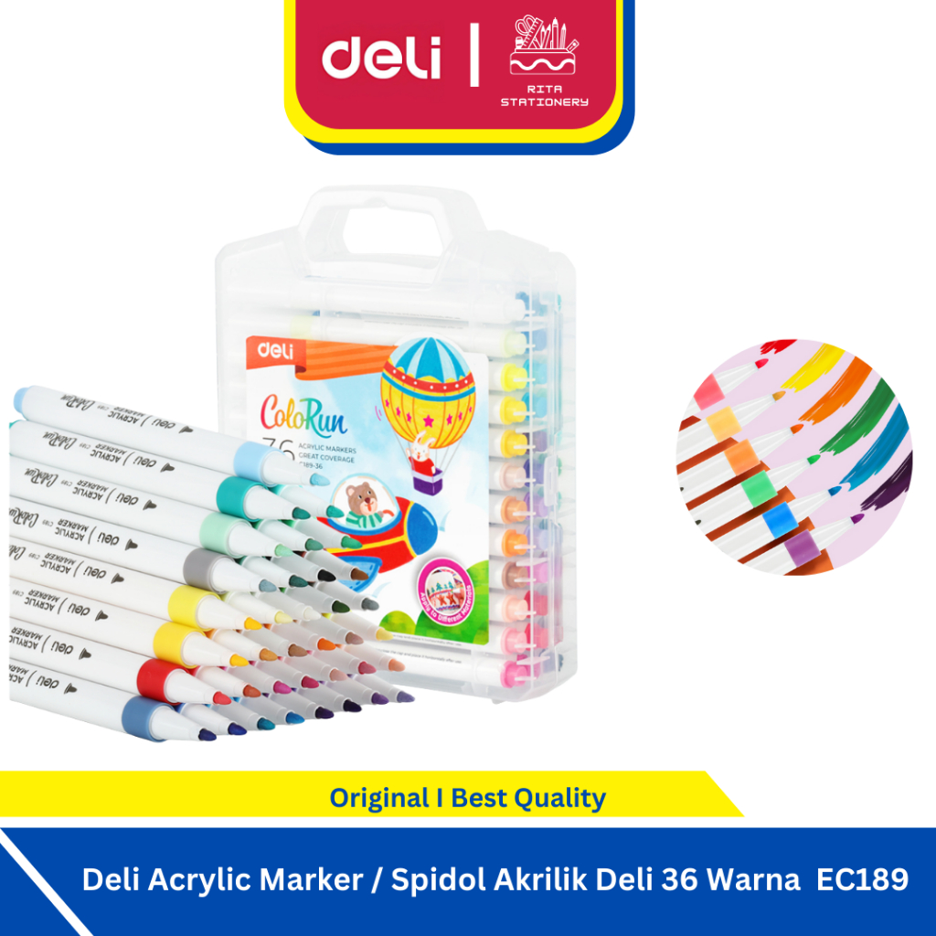

Deli Acrylic Marker 36 Warna ColorRun / Spidol Akrilik Deli EC189-36