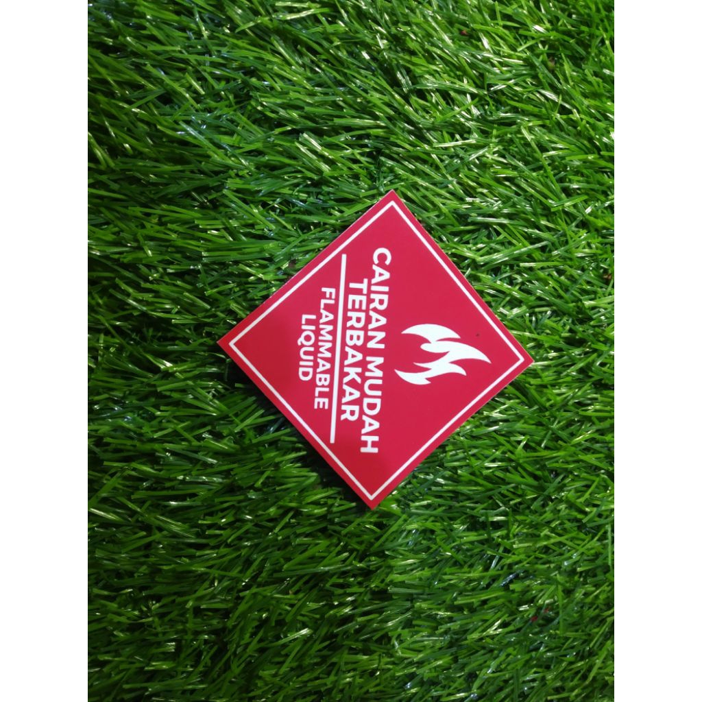 

stiker vinyl cairan mudah terbakar