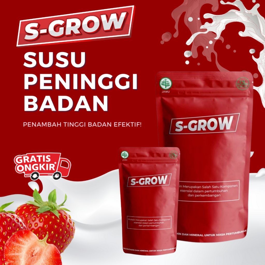 TERLARIS SGROW SUSU PENINGGI BADAN - Peninggi Badan Cepat dan Efektif / SGrow Suplemen Obat Peninggi