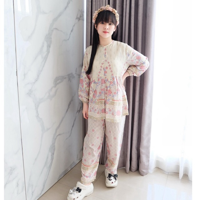 Baju Kurung Anak Setelan Tanggung Idul Fitri Set Gamis Bsju Tpa Syari Terbaru 2026 Setcel 5-6Thn Rok