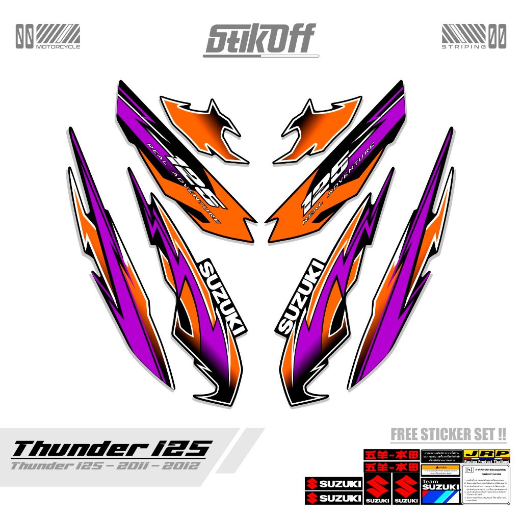 STRIPING THUNDER 125 / MTF 11 / 2008 2009/ STIKER / STICKER / STOCK DECAL / MOTORCYCLE / STIKOFF