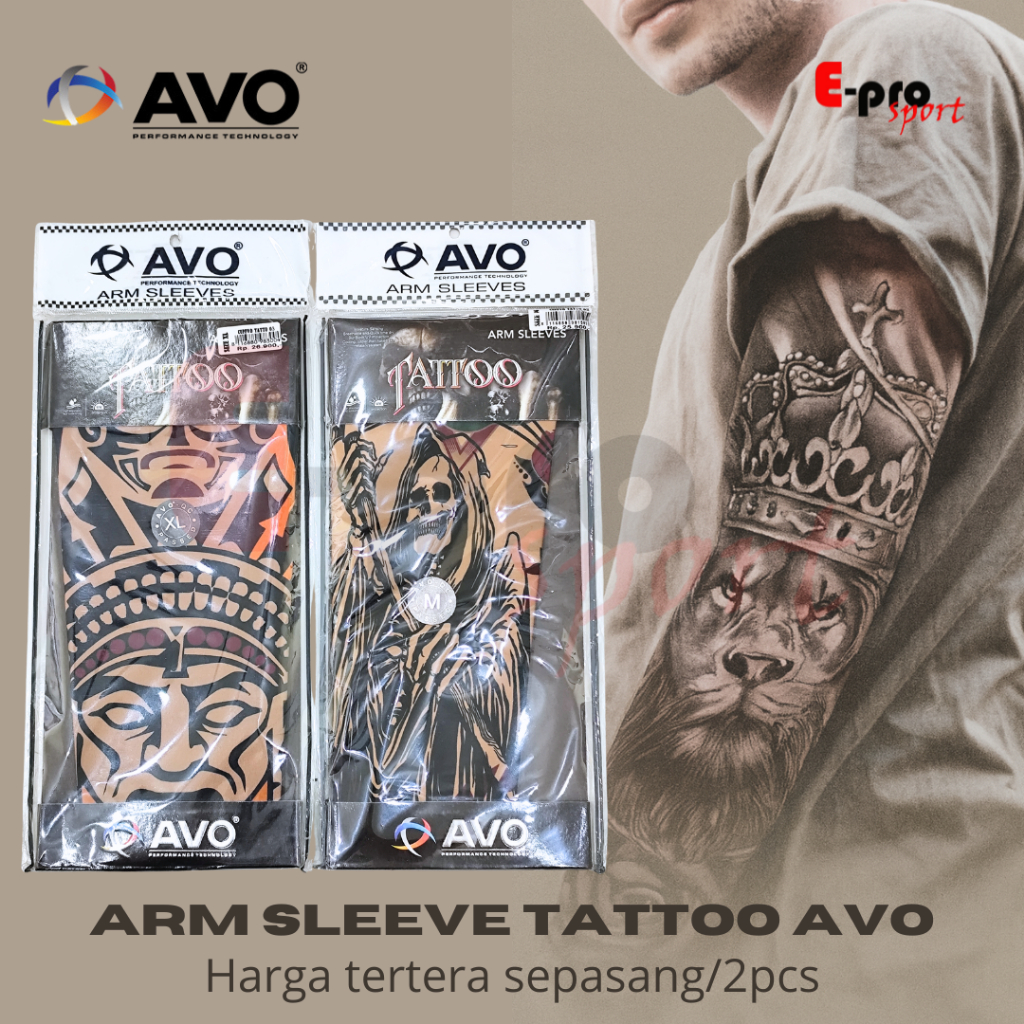 Arm Sleeve Tattoo AVO Tato Temporer Lengan Panjang Motif Tatto Original