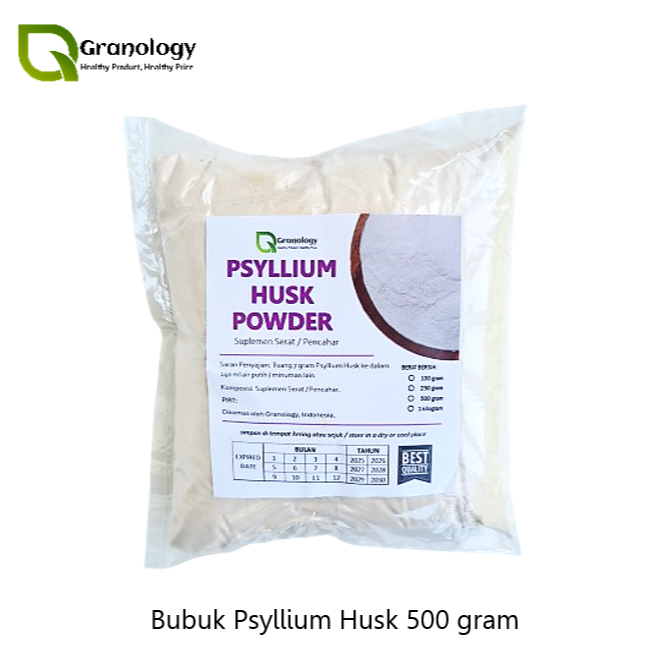 

Bubuk Psyllium Husk Halus / Sekam Pencahar (500 gram) by Granology