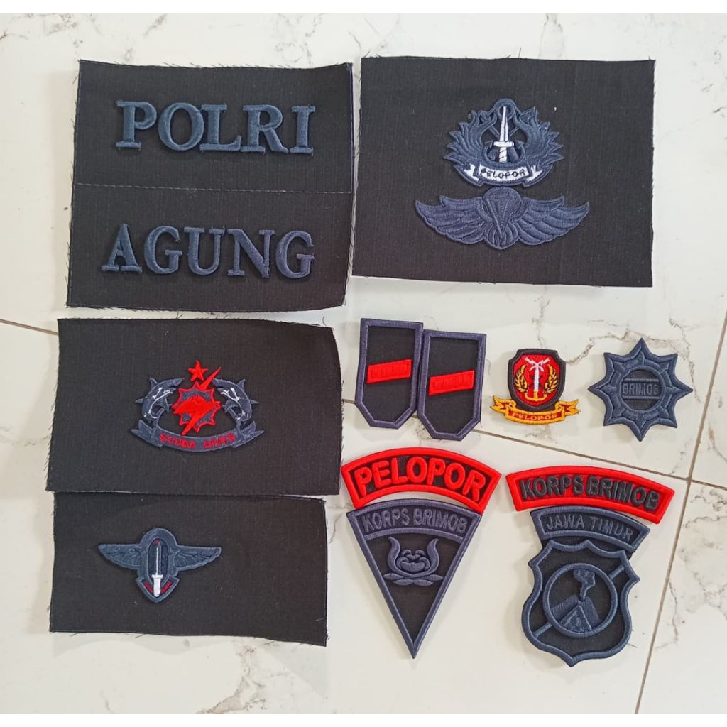 ATRIBUT BRIMOB POLRI FULLSET BORDIR