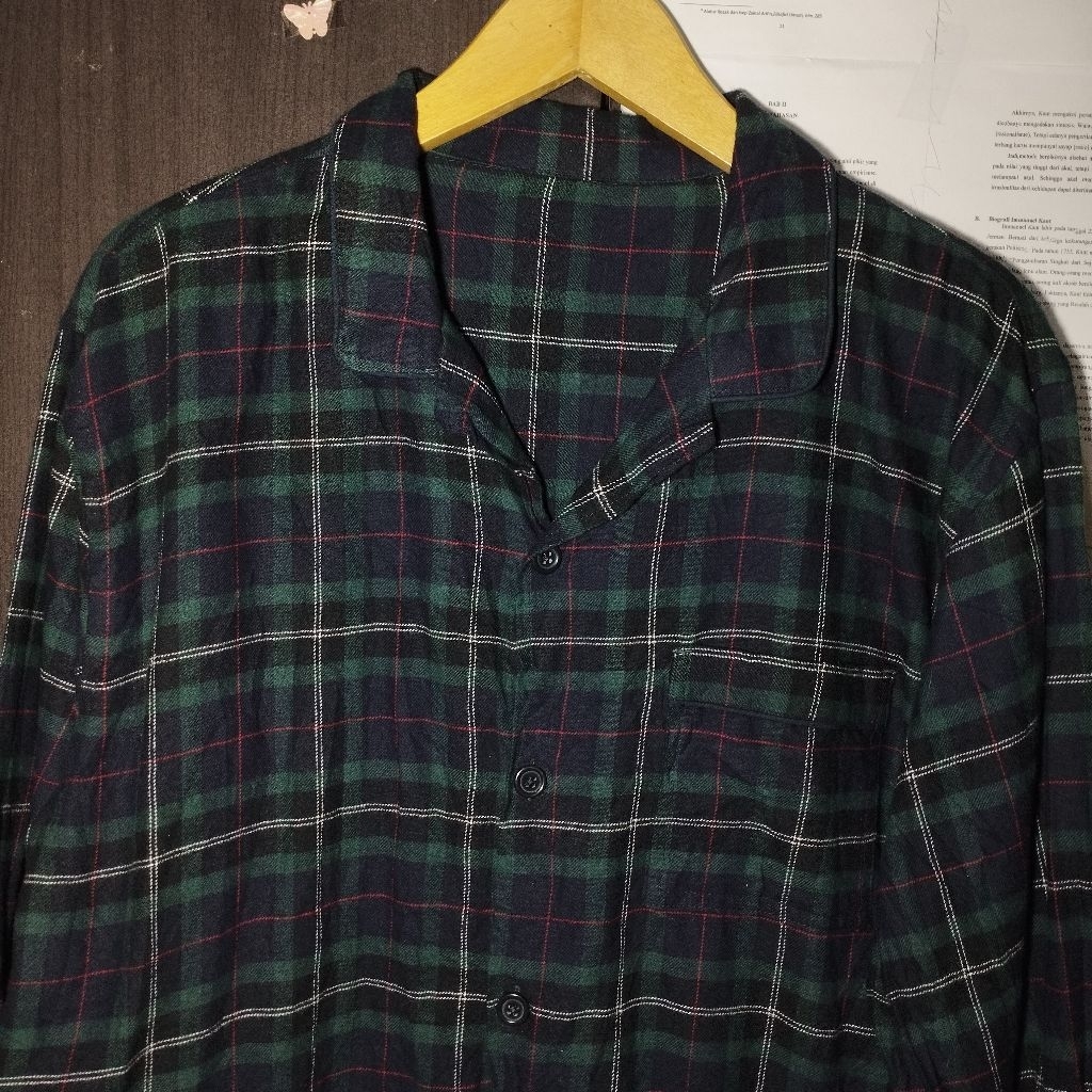 ATASAN KATUN FLANEL KOTAK HIJAU TOPTEN PREMIUM