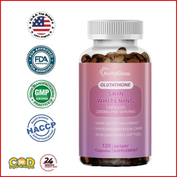 AvitaGlow Melatonin 10mg Menghilangkan flek hitam, memperbaiki tekstur kulit, dan meningkatkan kekeb