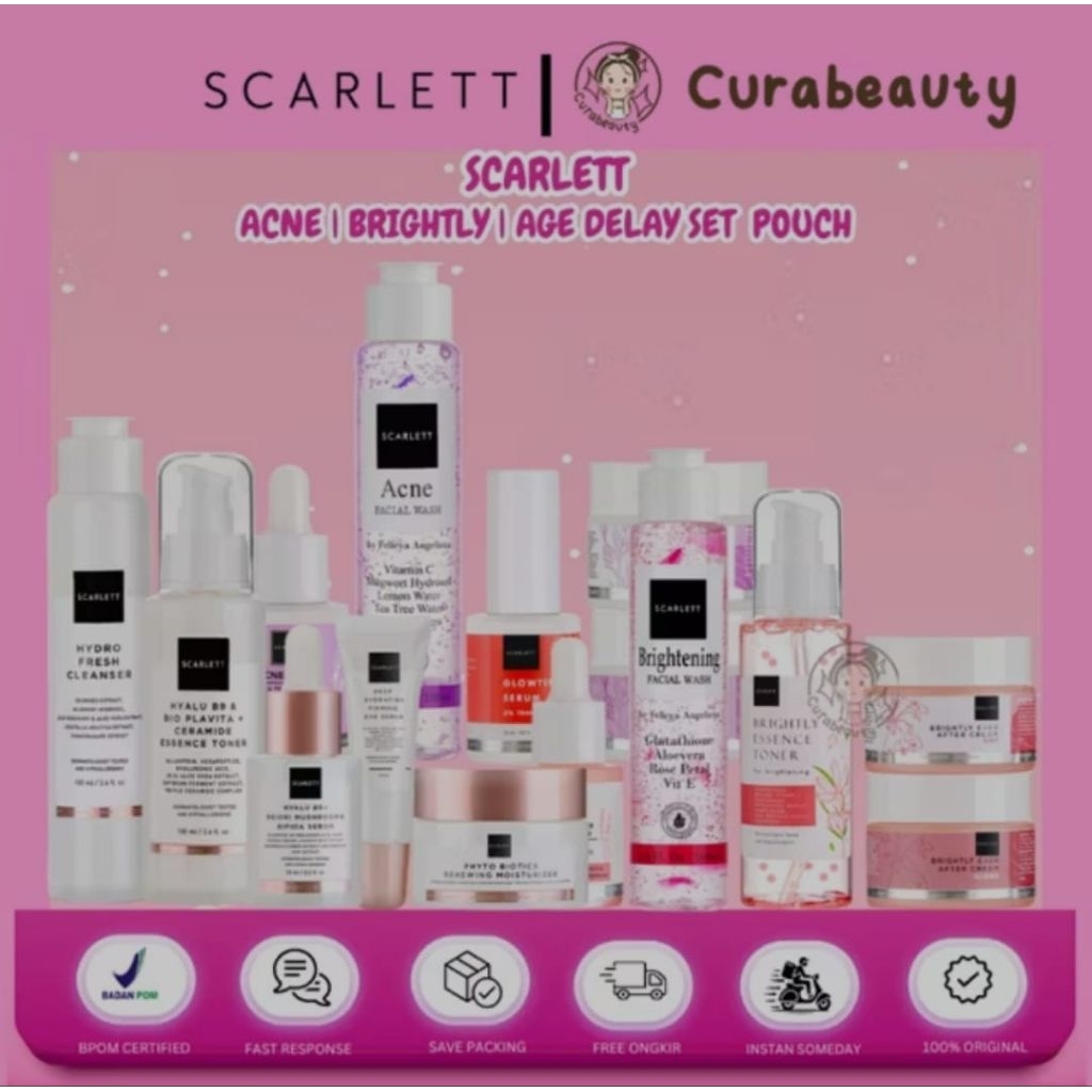 Scarlett skincare wanita set lengkap harga promo
