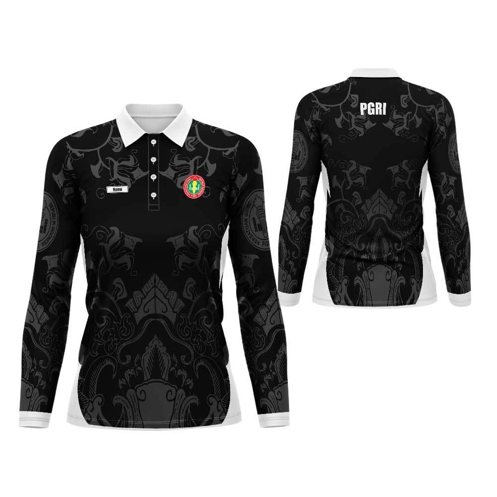 Baju PGRI Kaos Polo Batik PGRI Wanita | Seragam Guru Elegan Nyaman Dipakai | Polo Shirt Wanita