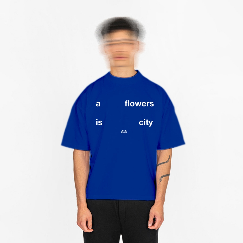 Verklig Studio Kaos Boxy Fit City Heavyweight Katun T-shirt Royal Biru Benhur - Cotton Combed 20s