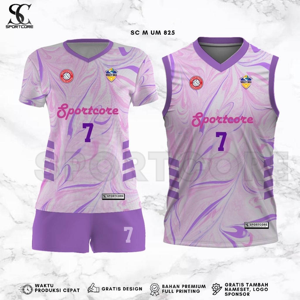 Jersey Voli Cewek Cowok Fullprinting Custom Nama Nomer