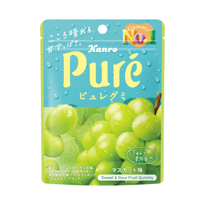 

Kanro Pure Gummy Juicy Sour Gummy Candies muscat grape Flavor made in japan
