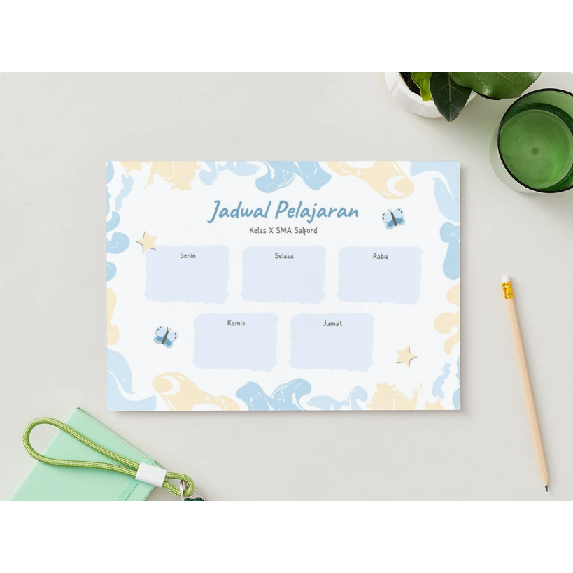 

Cetak jadwal pelajaran ukuran a4