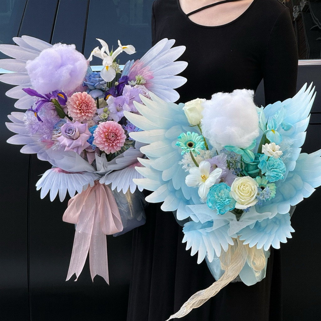 

[1 SET / 4 LEMBAR] Flower Wrapping Paper Butterfly Wings | Flying Wings Wrapping Paper Kupu-Kupu | Korean Style Bouquet | Hiasan Dekorasi