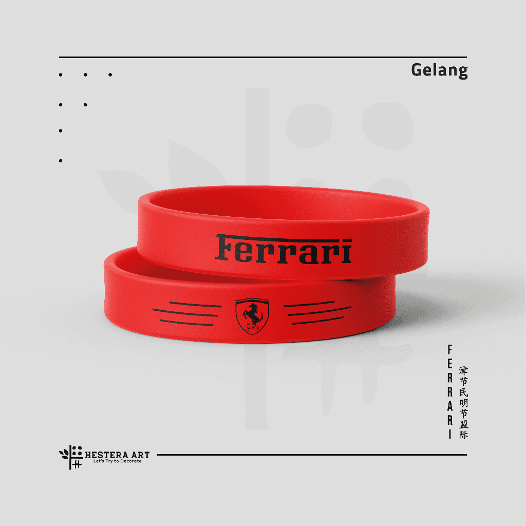 Gelang F1 Formula 1 Bracelet F1 Gelang Karet Bahan Silicone Rubber  | Merchandise F1 Team Ferrari
