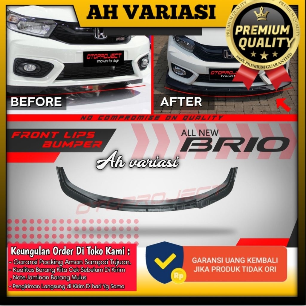 All New Brio 2018-2022 - Front Lips Bumper Depan Matte Black All New Brio 2018-2022 Otoproject
